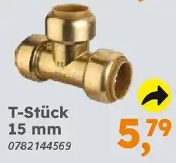 Globus Baumarkt Rotguss zum Stecken T-Stück 15 mm Angebot