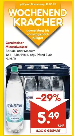 Netto Marken-Discount Gerolsteiner mineralwasser sprudel oder medium Angebot