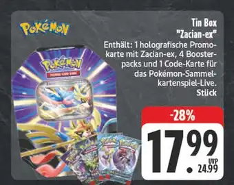 Edeka Pokémon tin box zacian-ex Angebot