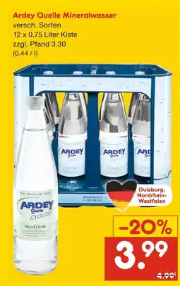 Netto Marken-Discount Ardey quelle mineralwasser Angebot