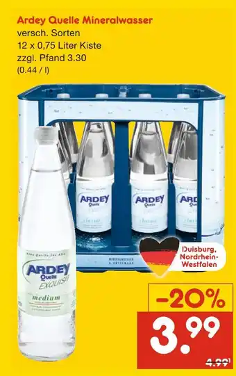 Netto Marken-Discount Ardey quelle mineralwasser Angebot