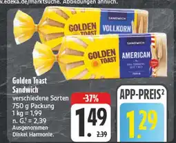 Edeka Golden toast sandwich vollkorn Angebot