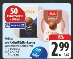 Edeka Melitta coffeeb kaffee kugeln la crema Angebot