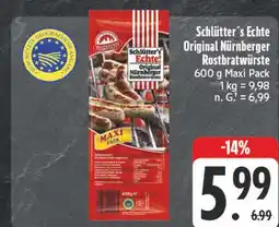 Edeka Schlütter's echte original nürnberger rostbratwürste Angebot