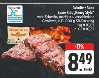 Edeka Schulte + sohn spare ribs 'honey style' Angebot