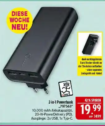 Marktkauf 2go 2-in-1 powerbank Angebot