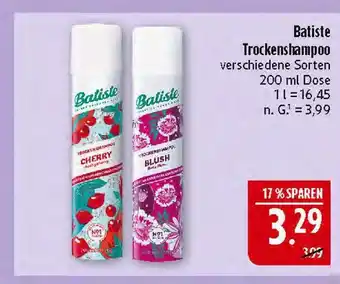Marktkauf Batiste trockenshampoo cherry Angebot