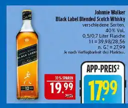Marktkauf Johnnie walker black label blended scotch whisky Angebot