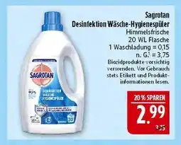Marktkauf Sagrotan desinfektion wäsche-hygienespüler Angebot