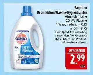 Marktkauf Sagrotan desinfektion wäsche-hygienespüler Angebot
