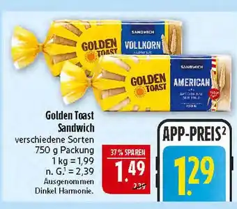 Marktkauf Golden toast sandwich vollkorn Angebot