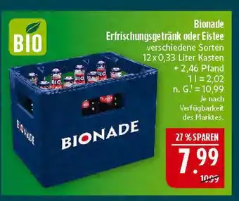 Marktkauf Bionade erfrischungsgetränk oder eistee Angebot