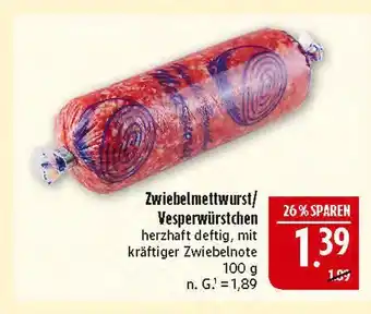 Marktkauf Zwiebelmettwurst Angebot