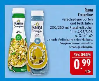 Marktkauf Rama cremfine zum kochen 7% fett Angebot