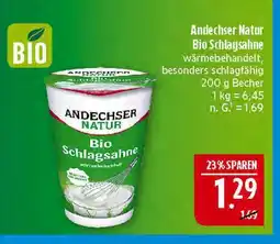 Marktkauf Andechser natur bio schlagsahne Angebot