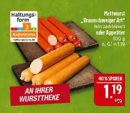 Marktkauf Mettwurst braunschweiger art Angebot