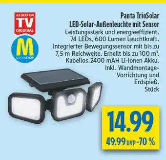 diska Mediashop panta triosolar led-solar-außenleuchte mit sensor Angebot