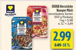 diska Edeka herzstücke knusper müsli triple choc Angebot
