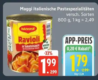 Edeka Maggi italienische pastaspezialitäten Angebot