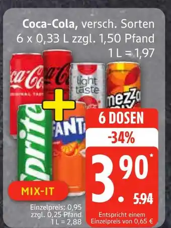 Edeka Coca-cola coca-cola, versch. sorten Angebot