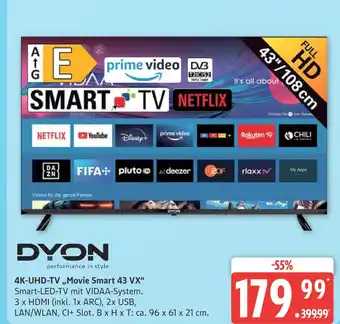 Marktkauf Dyon 4k-uhd-tv movie smart 43 vx Angebot