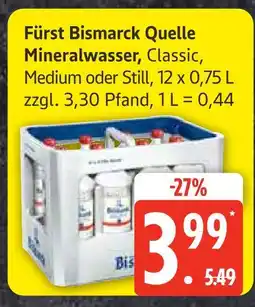 Edeka Fürst bismarck quelle mineralwasser classic Angebot
