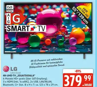 Marktkauf Lg 4k-uhd-tv 55ua75006la Angebot