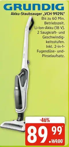 Marktkauf Grundig akku-staubsauger vch 9929l Angebot