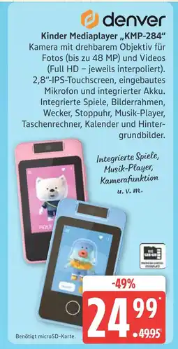 Marktkauf Denver kinder mediaplayer kmp-284 Angebot