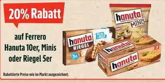 Marktkauf Ferrero hanuta 10er, minis oder riegel 5er Angebot