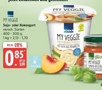 Marktkauf Edeka my veggie soja- oder kokosgurt Angebot