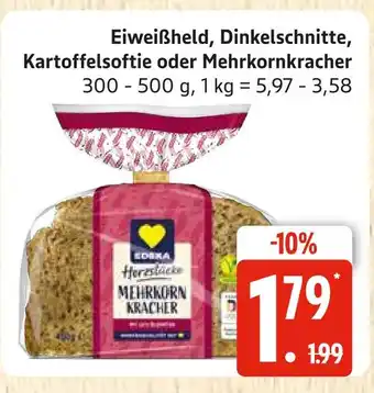 Marktkauf Edeka eiweißheld, dinkelschnitte, kartoffelsoftie oder mehrkornkracher Angebot