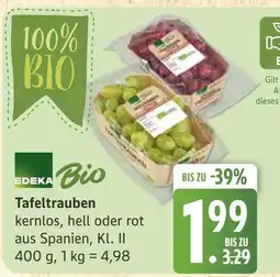 Marktkauf Edeka bio tafeltrauben kernlos, hell oder rot Angebot