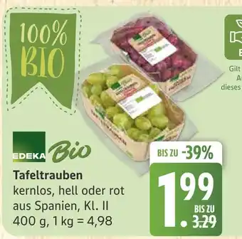 Marktkauf Edeka bio tafeltrauben kernlos, hell oder rot Angebot