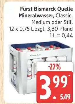 Marktkauf Fürst bismarck quelle mineralwasser classic Angebot