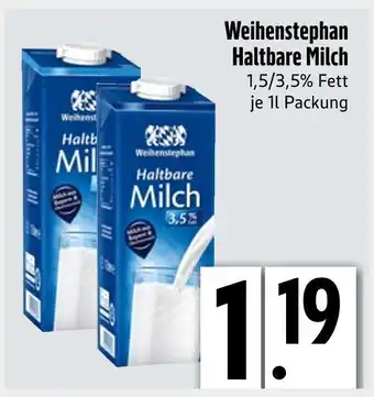 Edeka Weihenstephan haltbare milch 1,5% fett Angebot