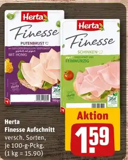 REWE Herta finesse aufschnitt putenbrust Angebot