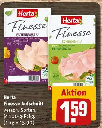 REWE Herta finesse aufschnitt putenbrust Angebot