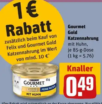 REWE Purina gourmet gold katzennahrung mit huhn Angebot