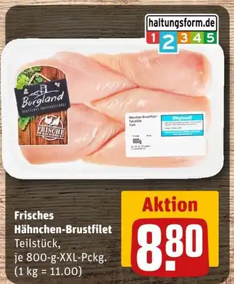REWE Burglland frisches hähnchen-brustfilet Angebot