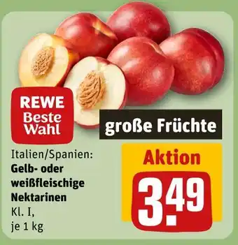 REWE Rewe beste wahl gelb- oder weißfleischige nektarinen Angebot