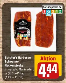 REWE Butcher’s barbecue schweine-nackensteaks Angebot