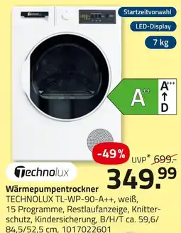 ROLLER Technolux wärmepumpentrockner tl-wp-90-a++ Angebot