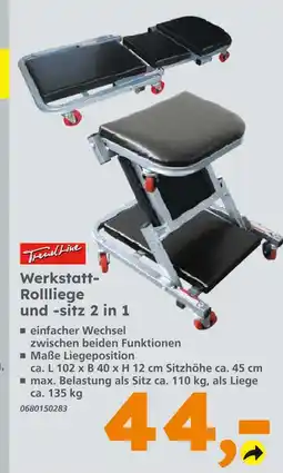 Globus Baumarkt Trendline werkstatt-rolliege und -sitz 2 in 1 Angebot