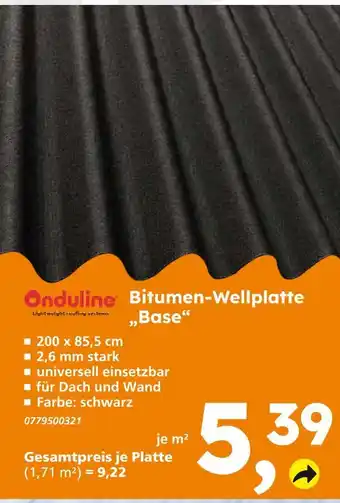 Globus Baumarkt Onduline bitumen-wellplatte base Angebot