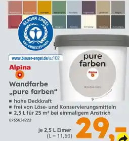 Globus Baumarkt Alpina wandfarbe pure farben Angebot