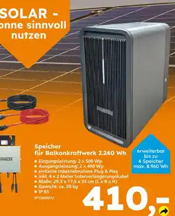 Globus Baumarkt Speicher für balkonkraftwerk 2.240 wh Angebot