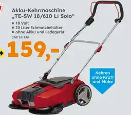 Globus Baumarkt Akku-kehrmaschine te-sw 18/610 li solo Angebot