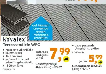 Globus Baumarkt Kovalex terrassendiele wpc Angebot