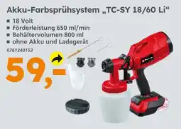 Globus Baumarkt Akku-farbsprühsystem tc-sy 18/60 li Angebot
